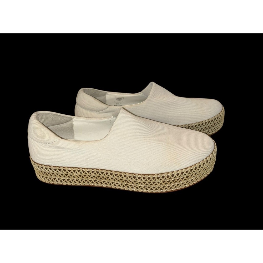 Opening Ceremony Womens‎ white Cici Woven Platform Slip-On Sneakers Shoes 8 US